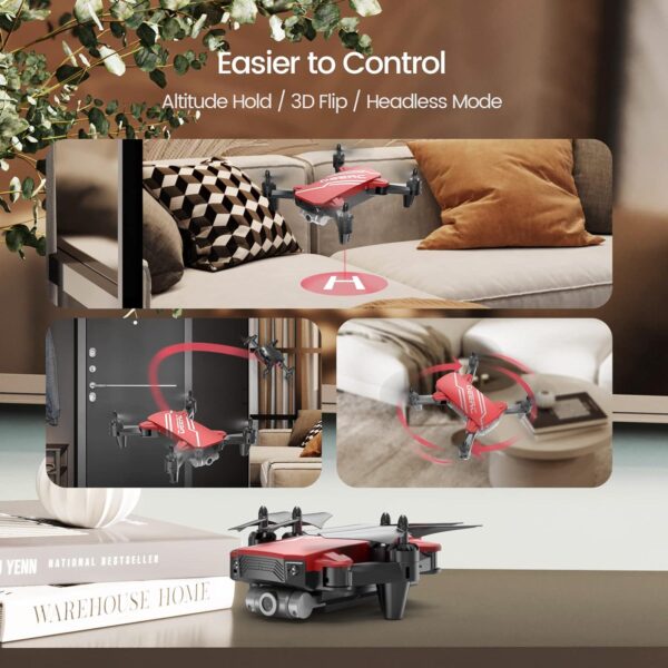 DEERC D20 Mini Drone: 720P HD FPV Camera, Altitude Hold, Headless Mode, One-Key Start, 3D Flips, 2 Batteries - Image 4