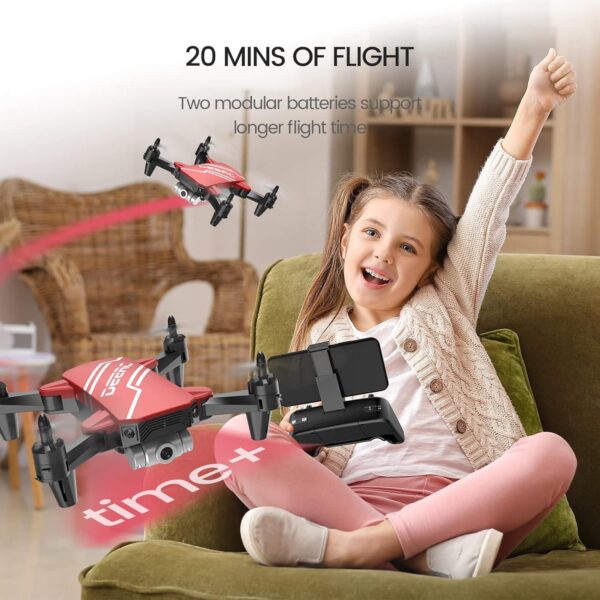 DEERC D20 Mini Drone: 720P HD FPV Camera, Altitude Hold, Headless Mode, One-Key Start, 3D Flips, 2 Batteries - Image 7