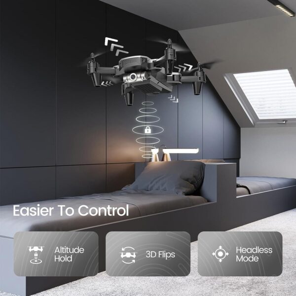 DEERC D20 Mini Drone: 720P HD FPV Camera, Altitude Hold, Headless Mode, One-Key Start, 3D Flips, 2 Batteries, Silver - Image 4