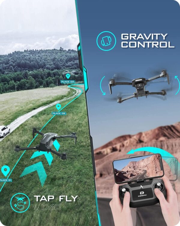 DEERC D60 Drone: 1080P HD Camera, FPV, Long Battery Life, Gravity Sensor, Foldable, Ideal for Beginners - Image 5