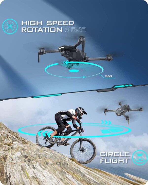 DEERC D60 Drone: 1080P HD Camera, FPV, Long Battery Life, Gravity Sensor, Foldable, Ideal for Beginners - Image 4