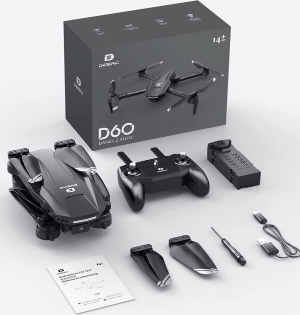 DEERC D60 Drone: 1080P HD Camera, FPV, Long Battery Life, Gravity Sensor, Foldable, Ideal for Beginners - Image 8