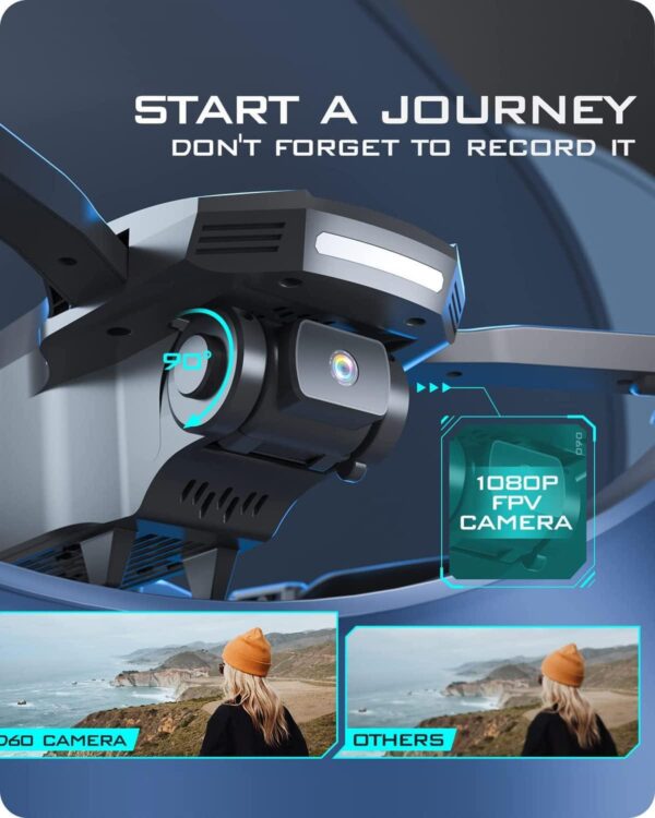 DEERC D60 Drone: 1080P HD Camera, FPV, Long Battery Life, Gravity Sensor, Foldable, Ideal for Beginners - Image 2