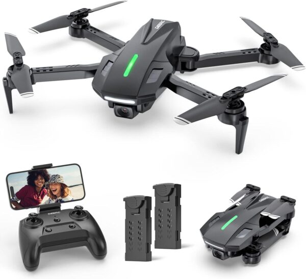 DEERC D70 Mini Drone: 720P HD FPV Camera, Foldable, 2 Batteries, One-Key Start, 360 Flip