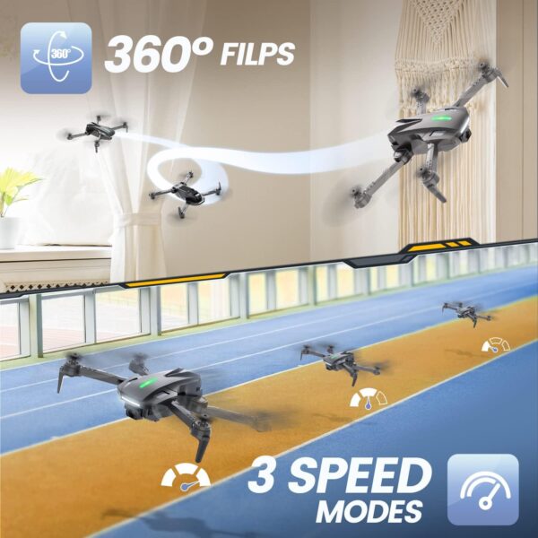 DEERC D70 Mini Drone: 720P HD FPV Camera, Foldable, 2 Batteries, One-Key Start, 360 Flip - Image 5