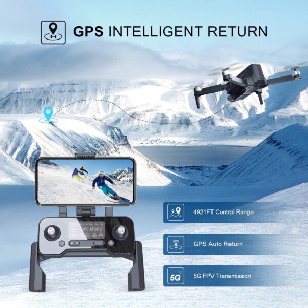 DEERC DE22 GPS Drone: 4K Camera, 2-axis Gimbal, EIS, 5G FPV, Auto Return, Follow Me, 52 Min Flight - Image 4