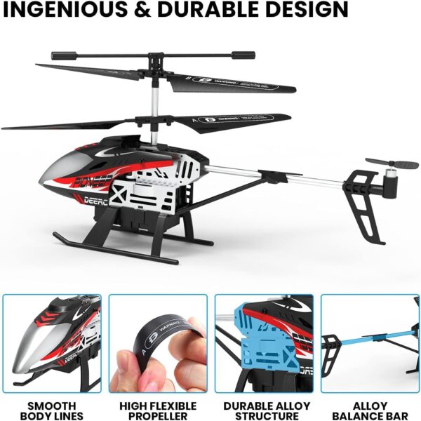 DEERC DE52 RC Helicopter: Altitude Hold, Storage Case, 2.4GHz, High/Low Speed, 2 Batteries for 24 Min Play - Image 7