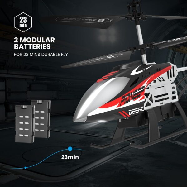 DEERC DE52 RC Helicopter: Altitude Hold, Storage Case, 2.4GHz, High/Low Speed, 2 Batteries for 24 Min Play - Image 2