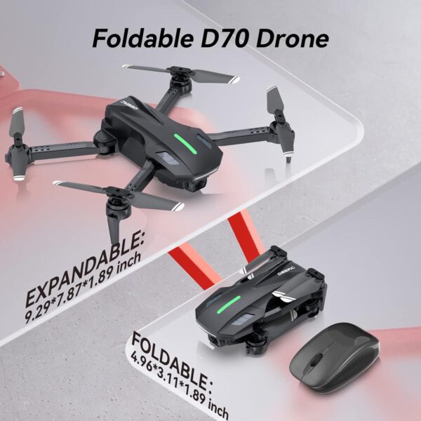 DEERC D70 Drone with 1080P HD Camera: Easy for Beginners, 2 Batteries, Auto Hover, Voice Control - Image 7