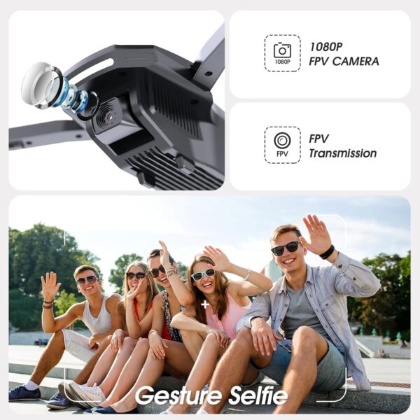 DEERC D70 Drone with 1080P HD Camera: Easy for Beginners, 2 Batteries, Auto Hover, Voice Control - Image 2