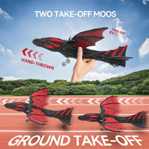 DEERC Plane: 2.4GHz RC Dragon Toy, 2CH 6-Axis Gyro, Easy to Fly, 2 Batteries - Image 2
