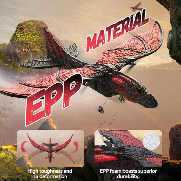 DEERC Plane: 2.4GHz RC Dragon Toy, 2CH 6-Axis Gyro, Easy to Fly, 2 Batteries - Image 3