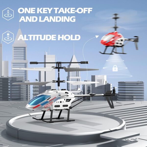 DEERC RC Helicopter: 3.5CH, Altitude Hold, Gyro, LED, One-Key Takeoff/Landing, Indoor Flying Toy - Image 4