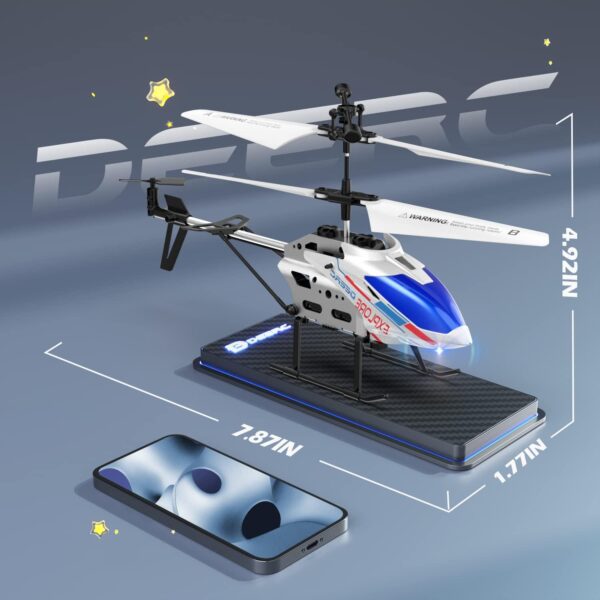 DEERC RC Helicopter: 3.5CH, Altitude Hold, Gyro, LED, One-Key Takeoff/Landing, Indoor Flying Toy - Image 6