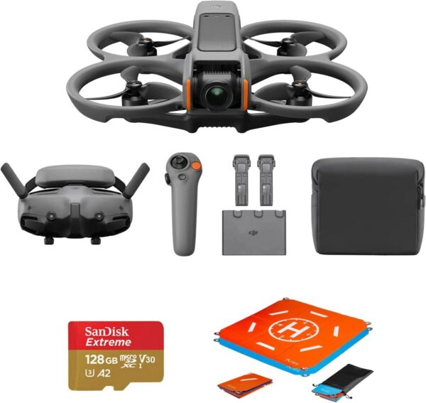 DJI Avata 2 Fly More Combo (3 Batteries): FPV Drone with 4K Camera, One-Push Acrobatics