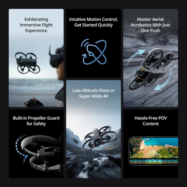 DJI Avata 2 Fly More Combo: 4K FPV Drone, 1 Battery, Propeller Guard, Easy Flip/Roll - Image 2