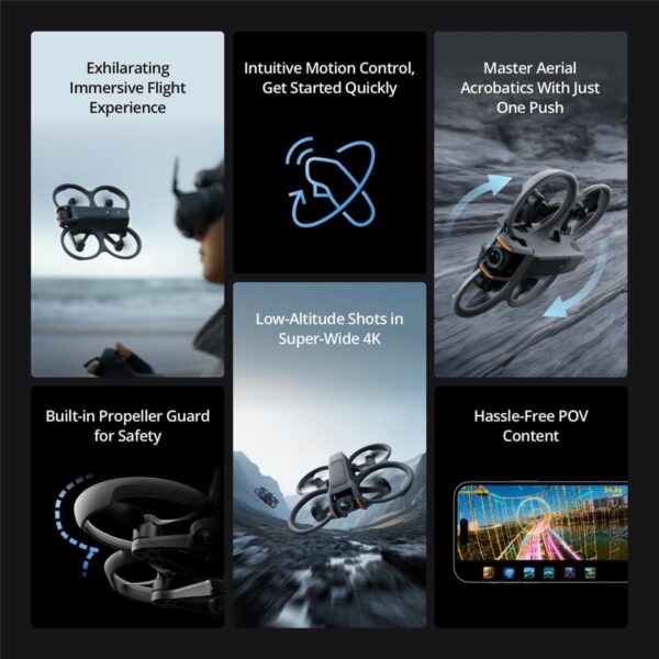 DJI Avata 2 Fly More Combo (3 Batteries): FPV Drone with 4K Camera, One-Push Acrobatics - Image 5