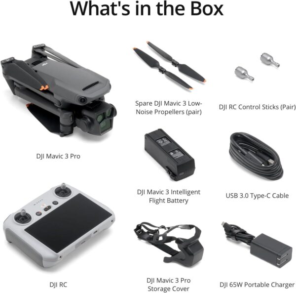 DJI Mavic 3 Pro with RC: Triple-Camera Drone, 4/3 CMOS Hasselblad, 43-Min Flight - Image 5