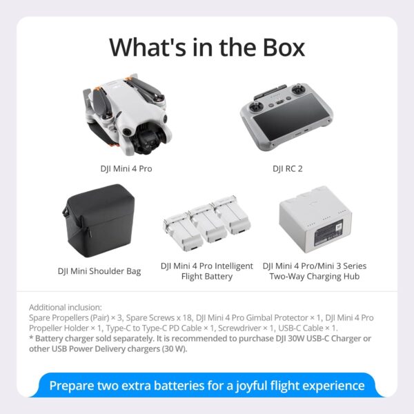 DJI Mini 4 Pro Fly More Combo with RC 2: 4K HDR, 3 Batteries, 249g, Return Home - Image 6