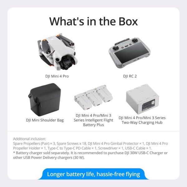 DJI Mini 4 Pro Combo: 4K HDR, RC 2 Remote, 3 Batteries, Omnidirectional Sensing - Image 5