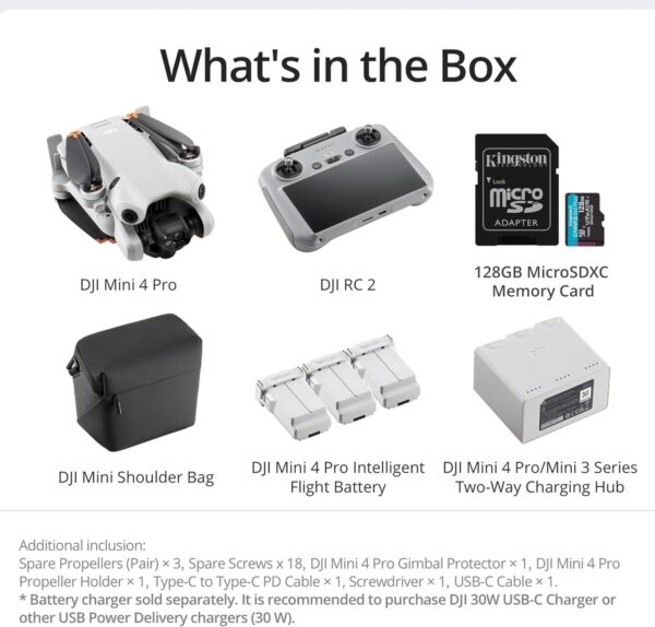 DJI Mini 4 Pro Fly More Combo Plus with RC 2 Controller: 4K Ultra HD Video, Intelligent Flight Modes - Image 6