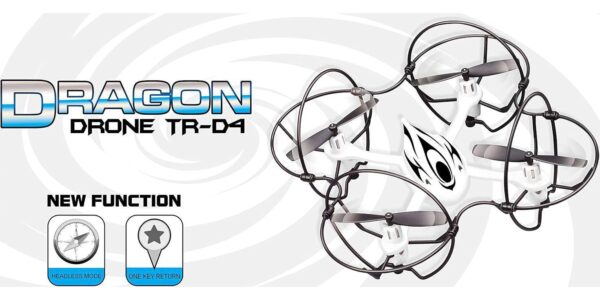 Drone for kids, Easy to Fly, Ultra Stable Dragon with 6 Axis Gyro, 2.4Ghz, Full Protective Circle. (TR-D4) - Image 3