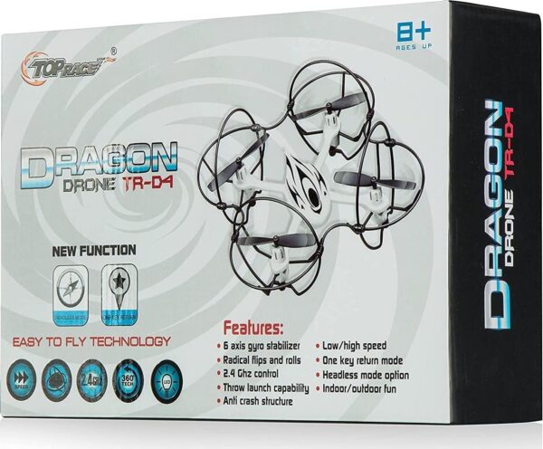 Drone for kids, Easy to Fly, Ultra Stable Dragon with 6 Axis Gyro, 2.4Ghz, Full Protective Circle. (TR-D4) - Image 6