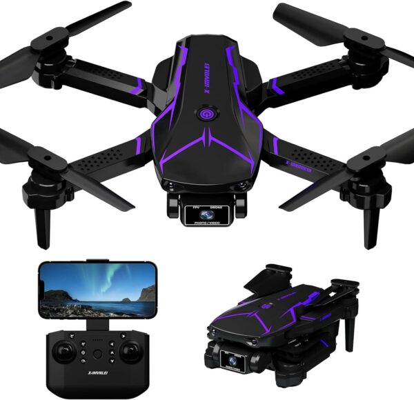 Drone with Camera 720P for adults, FPV WiFi Live Video RC Quadcopter, Foldable Mini Optical Flow Positioning Helicopter Beginners, Gestures Selfie, 3D Flips, 2 Batteries