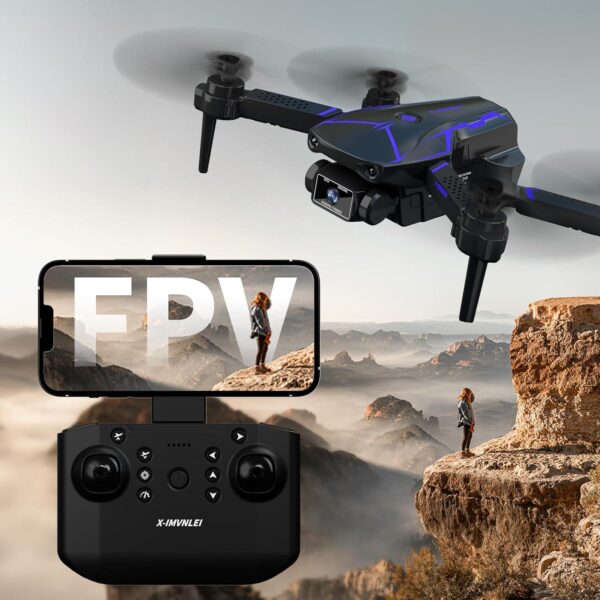 Drone with Camera 720P for adults, FPV WiFi Live Video RC Quadcopter, Foldable Mini Optical Flow Positioning Helicopter Beginners, Gestures Selfie, 3D Flips, 2 Batteries - Image 3