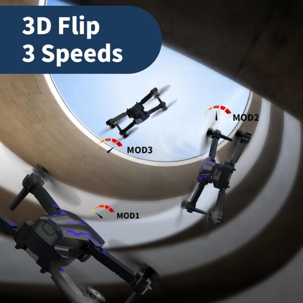 Drone with Camera 720P for adults, FPV WiFi Live Video RC Quadcopter, Foldable Mini Optical Flow Positioning Helicopter Beginners, Gestures Selfie, 3D Flips, 2 Batteries - Image 4