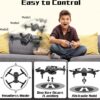 Drone with Dual Camera 1080P 90° Adjust Lens,RC Aircraft Quadcopter for Kids, Altitude Hold AIdrone Optical Flow Positioning,Foldable Mini Toys Adults,Beginners Mode,2 Batteries,Black - Image 8