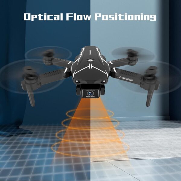 Drone with Dual Camera 1080P 90° Adjust Lens,RC Aircraft Quadcopter for Kids, Altitude Hold AIdrone Optical Flow Positioning,Foldable Mini Toys Adults,Beginners Mode,2 Batteries,Black - Image 5