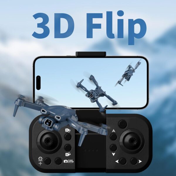 Drones with 2 Camera HD1080P for adults,Foldable drone 720p Wifi FPV RC Quadcopter Beginners,Aircraft 135° Electrically Adjustable Camera,Optical Flow Positioning,3D Flip,One Key Start,2 Batteries - Image 3