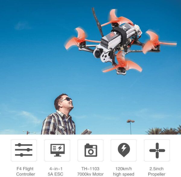 EMAX Tinyhawk II Freestyle FPV Racing Drone: 120km/h, 7000KV Brushless Motor, RunCam Nano2 - Image 3