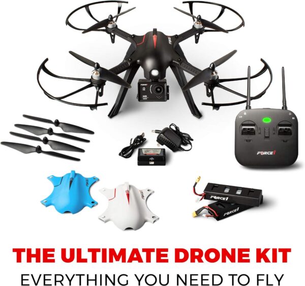 Force1 F100GP Drone: GoPro Compatible, 1080p HD Video, Long Range - Includes 2 Batteries - Image 5
