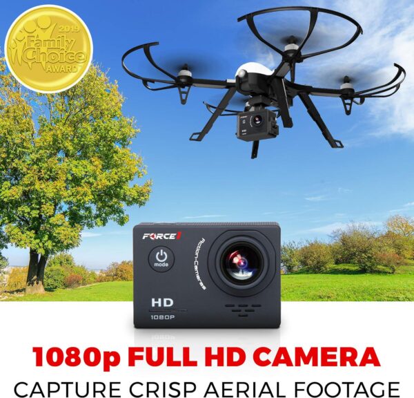 Force1 F100GP Drone: GoPro Compatible, 1080p HD Video, Long Range - Includes 2 Batteries - Image 2