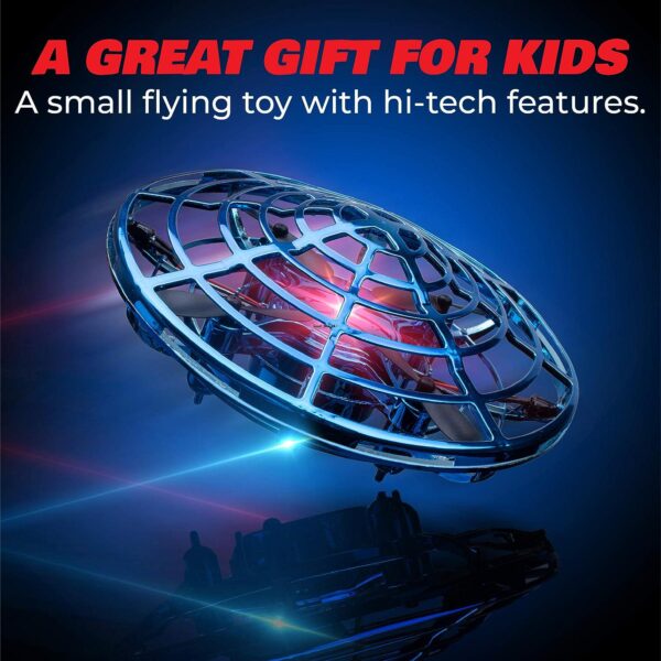 Force1 Scoot Hand Operated Drone for Kids Adults - Hands Free Motion Sensor Mini Indoor Small UFO Toy Flying Ball (Blue) - Image 6