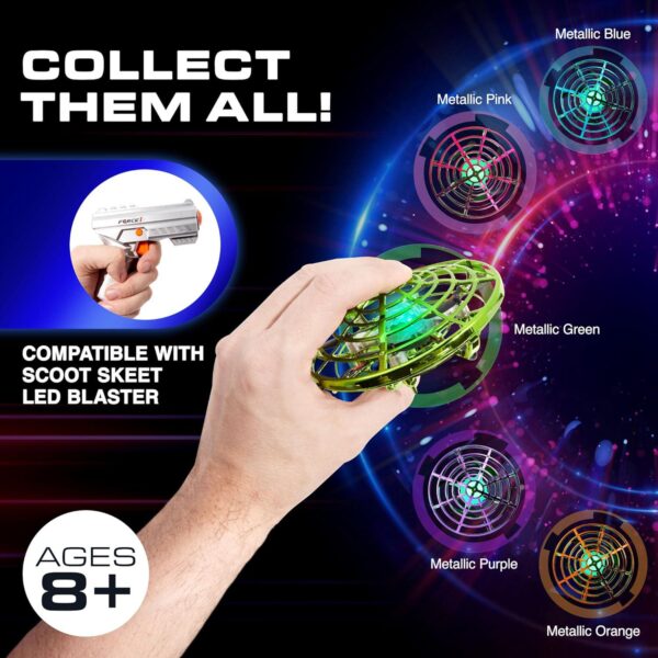 Force1 Scoot Skeet Drone Electronic Shooting Game for Kids (Drone Only)- Hand Compatible with LED Blaster Gun, Ultimate Target Indoor Flying Toy (Green) - Image 6