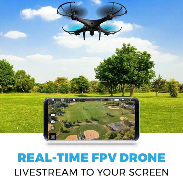 Force1 U45WF FPV RC Drone: VR Capable, WiFi, 720p HD Live Video - Includes 2 Batteries - Image 4
