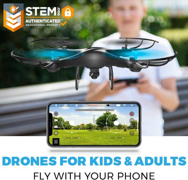 Force1 U45WF FPV RC Drone: VR Capable, WiFi, 720p HD Live Video - Includes 2 Batteries - Image 3