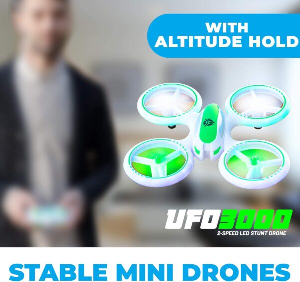 Force1 UFO 3000 LED Mini Drone: Easy Remote Control, LED Lights, 360 Flips - Perfect for Kids - Image 3