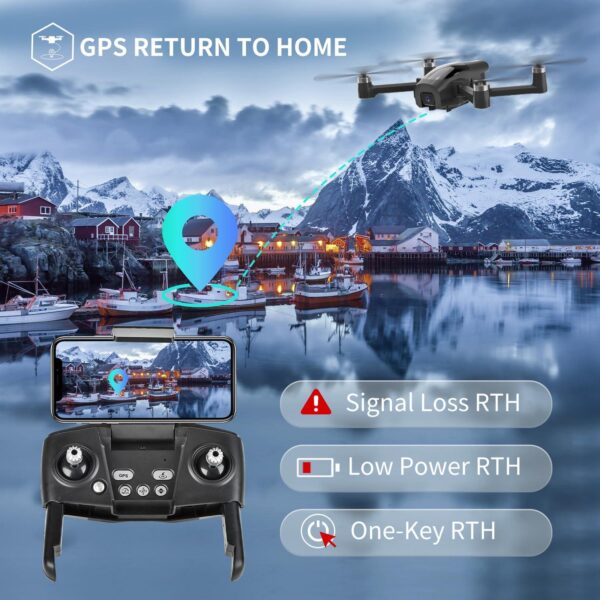 TSRC A6 Foldable GPS Drone: 4K Camera, Auto Return, Follow Me, Optical Flow - 46 Mins Flight - Image 4