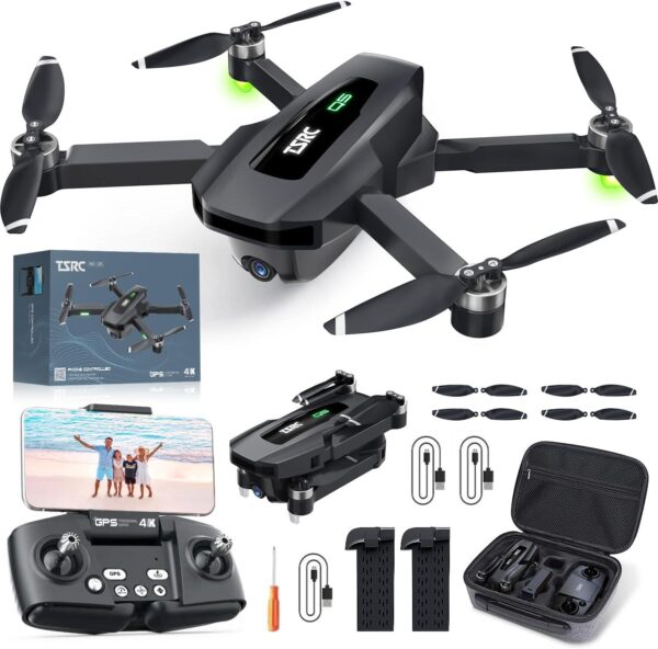TSRC Q5 GPS Drone: 4K Camera, Auto Return, Follow Me, Brushless Motor - Perfect Christmas Gift, 52 Mins Flight