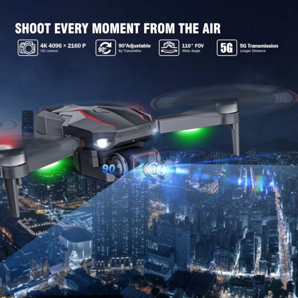GPS Drone: 4K FPV Camera, Foldable, Follow Me, Brushless Motor, 55 Min Flight, Altitude Hold - Image 2