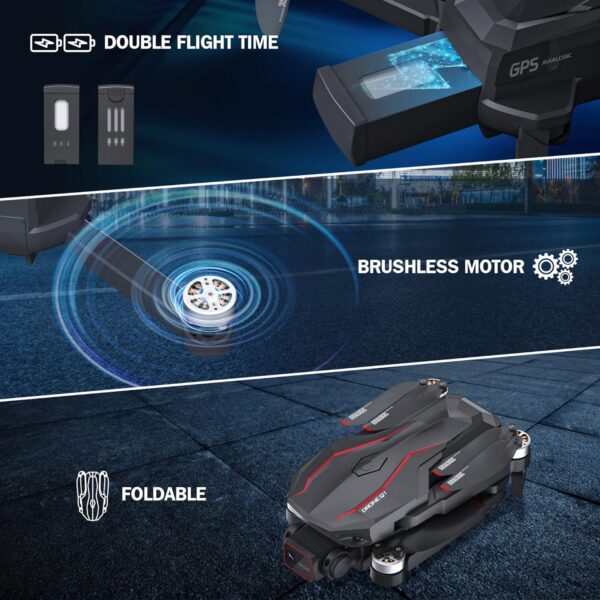 GPS Drone: 4K FPV Camera, Foldable, Follow Me, Brushless Motor, 55 Min Flight, Altitude Hold - Image 3