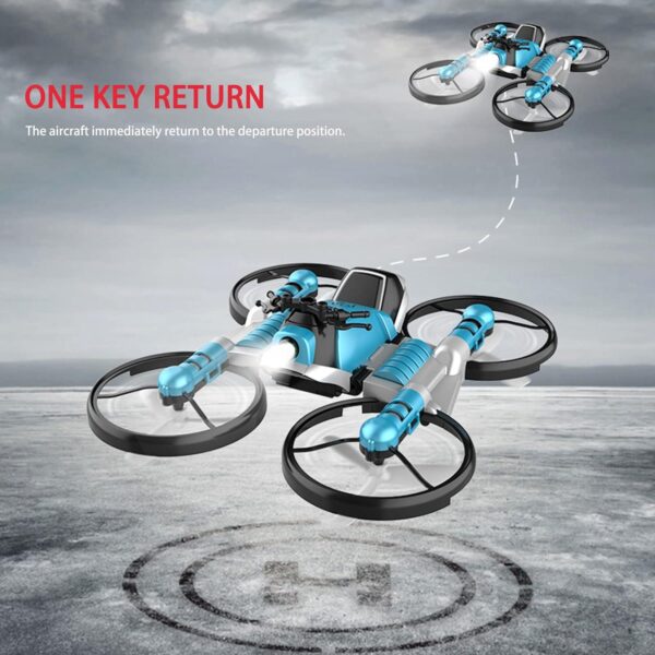 GoolRC 2 in 1 Drone Motorcycle Aircraft Foldable for Beginners and Kids, Quadcopter Optical Flow Positioning, 360°Flip, 2 Battery Mini Toy - Image 4
