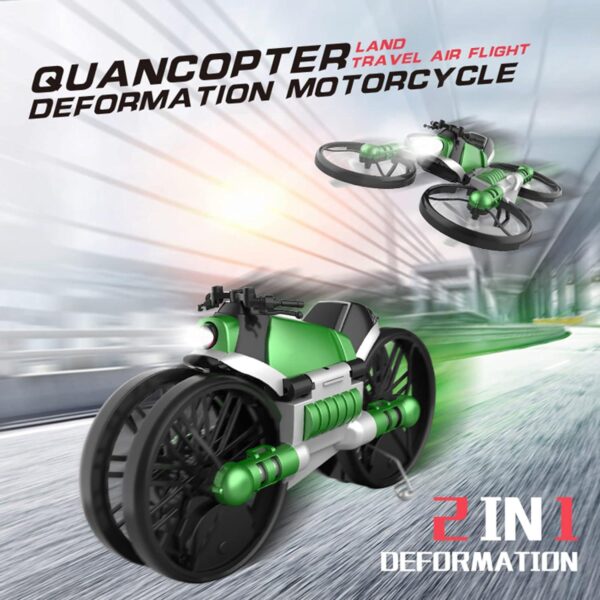 GoolRC 2 in 1 Drone Motorcycle Aircraft Foldable for Beginners and Kids, Quadcopter Optical Flow Positioning, 360°Flip, 2 Battery Mini Toy - Image 2