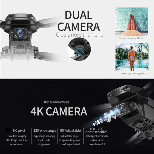 GoolRC CSJ S171 PRO Drone with Dual Camera, 4K HD WiFi FPV Mini for Kids and Adults, Foldable Quadcopter 3D Flip, Headless Mode, Altitude Hold, Storage Bag 2 Batteries - Image 2