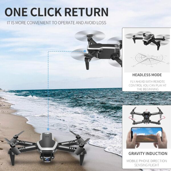 GoolRC CSJ S171 PRO Drone with Dual Camera, 4K HD WiFi FPV Mini for Kids and Adults, Foldable Quadcopter 3D Flip, Headless Mode, Altitude Hold, Storage Bag 2 Batteries - Image 8