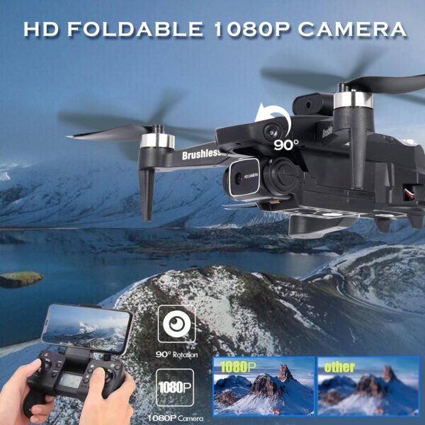 GoolRC Drone: 1080P HD Camera, Foldable Mini Drone for Beginners, Carrying Case, 2 Batteries, Altitude Hold, Headless Mode, Gesture Selfie - Image 2